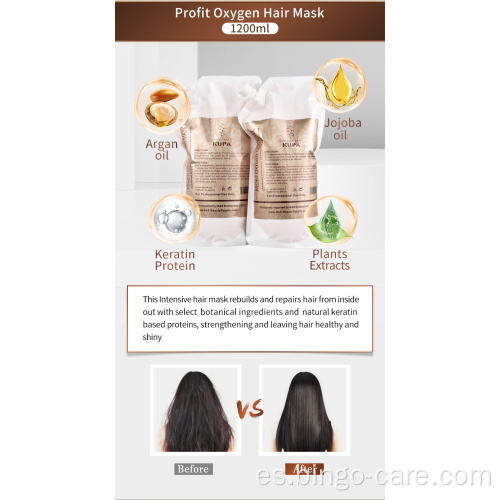 Mascarilla para el cabello con queratina hidratante y tratamiento capilar perlado
